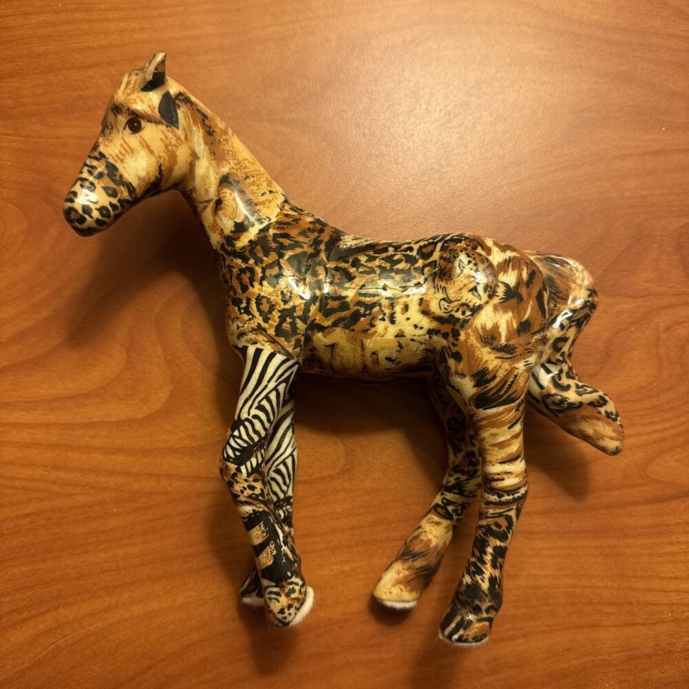 Vintage La Vie Safari DéCoupage Goazed Horse/Zebra/ Leopard Design 7-1/2”